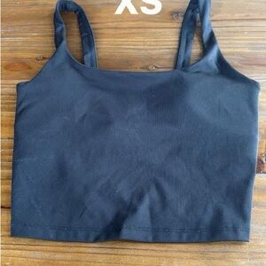 Z Supply Classic Black Crop Bra Top XS and Biker Shorts Small (Set)